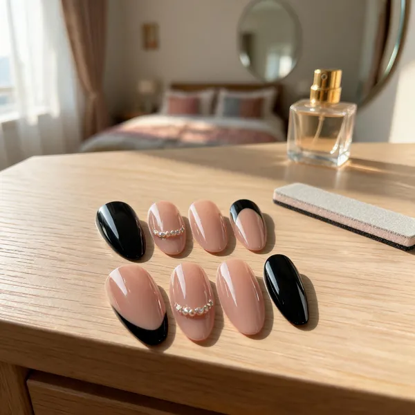 Black_French_Tip_Press_On_Nails_Nude_With_Black_Tips_Crystal_Accents