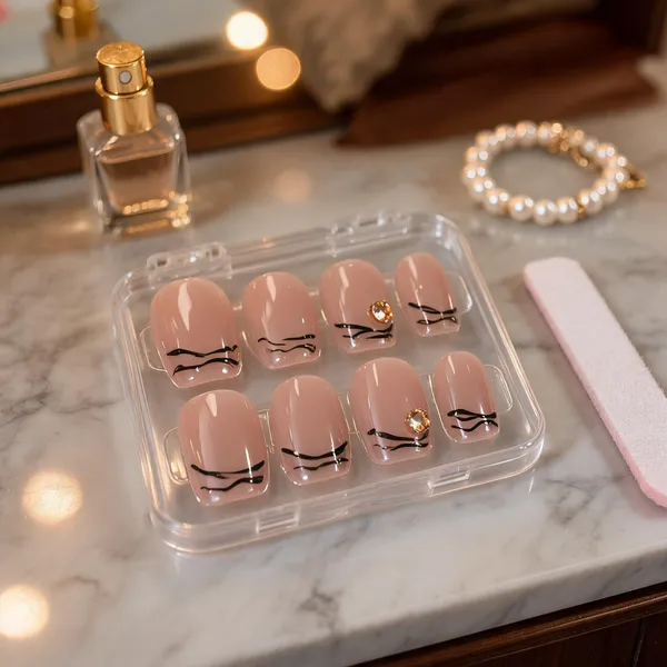 Nude_Gold_Leaf_French_Tip_Press_On_Nails_Soft_Pink_With_Gold_Foil_Crystal_Accents