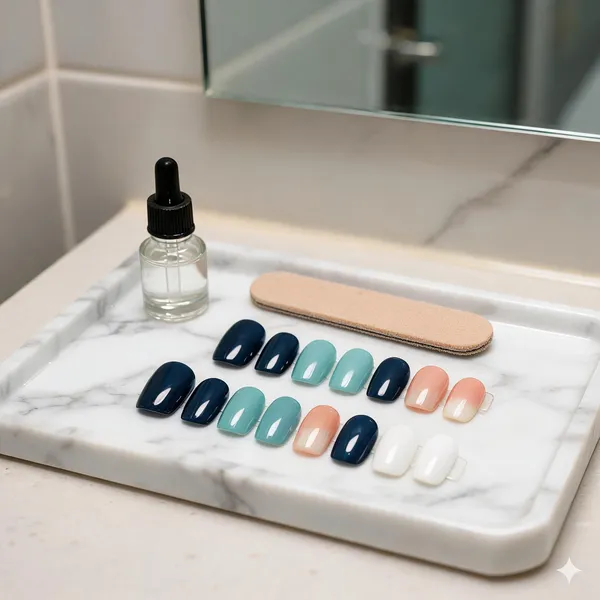 Colorful_Mix_Press_On_Nails_Teal_Navy_Peach_White_24_Pcs