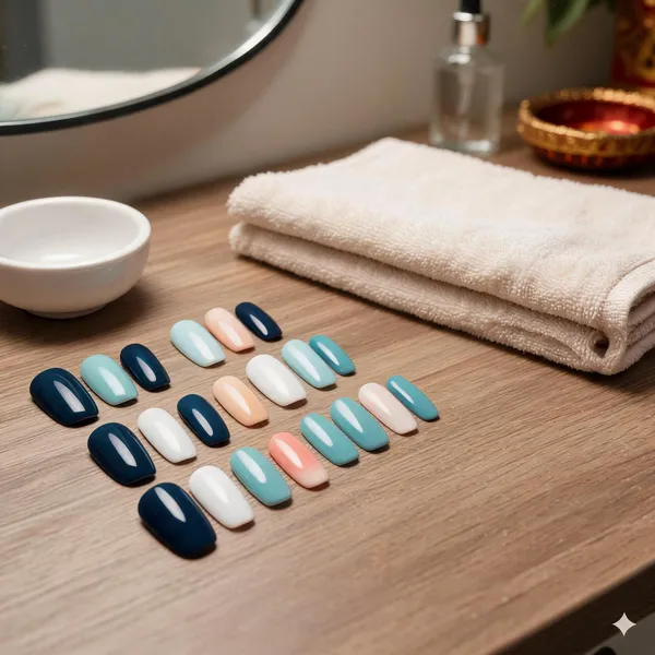 Colorful_Mix_Press_On_Nails_Teal_Navy_Peach_White_24_Pcs