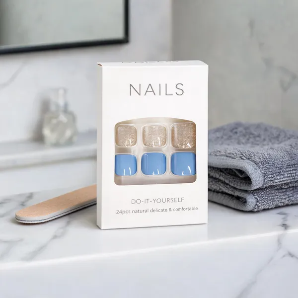 Blue_Shimmer_Glitter_Press_On_Toenails_24_Pcs_Stylish_Diy_Toenails