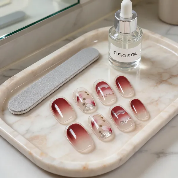 Wine_Roses_Press_On_Nails_Burgundy_Gradient_With_Floral_Accents