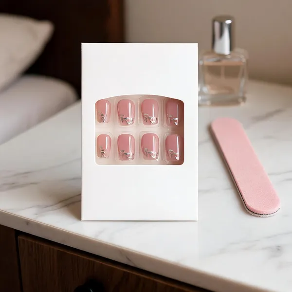 Silver_Sparkle_Press_On_Nails_Soft_Pink_With_Glitter_French_Tips