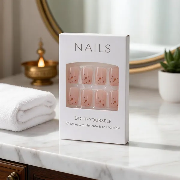 Golden_Confetti_Press_On_Nails_Nude_With_Gold_Foil_Flakes