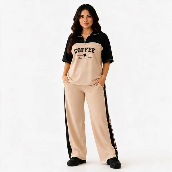 Beige_Coffee_Typography_Co-Ord_Set_-_Casual_Loungewear_Top_&_Pants