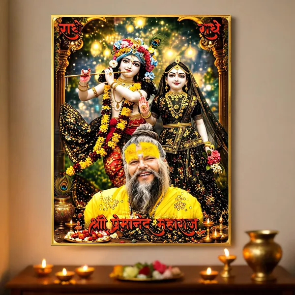 Shri_Premanand_Ji_Maharaj_with_Radha_Krishna_Painting
