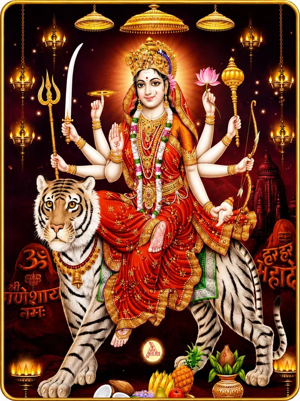 Maa_Durga_Sherawali_Mata_Painting