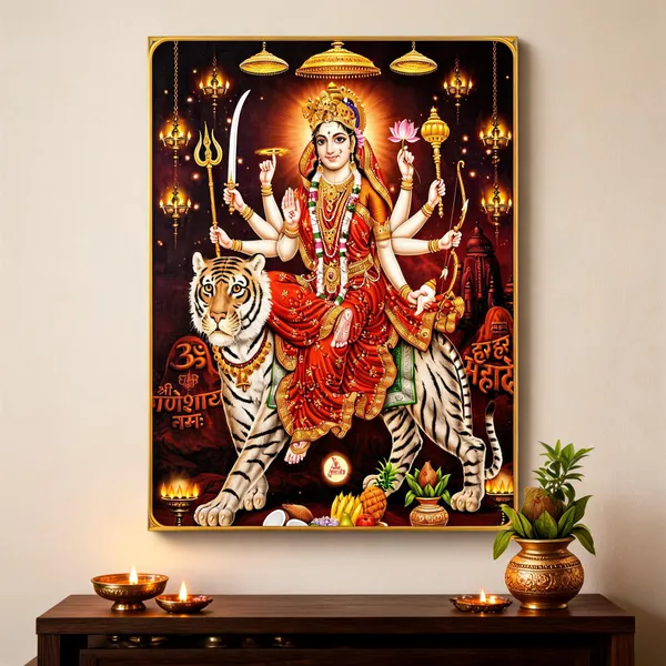 Maa_Durga_Sherawali_Mata_Painting