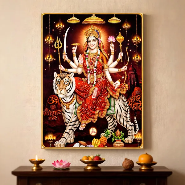 Maa_Durga_Sherawali_Mata_Painting