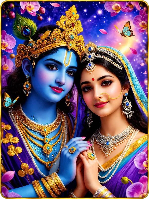 Radha_Krishna_Orchid_Galaxy_Painting