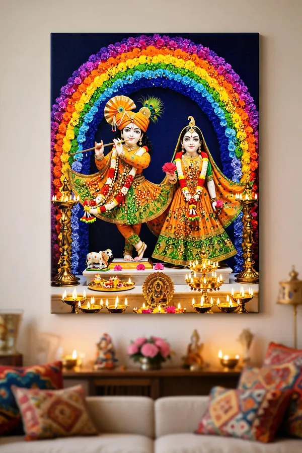 Radha_Krishna_Rainbow_Darshan_Painting