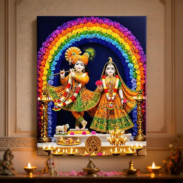 Radha_Krishna_Rainbow_Darshan_Painting
