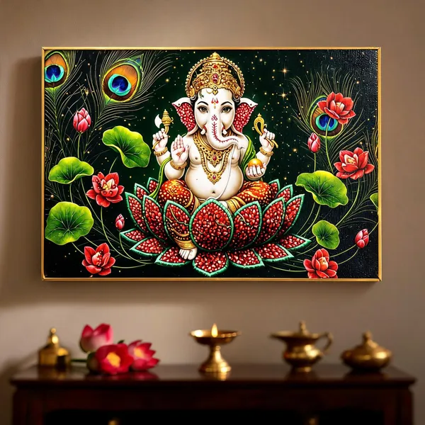 Shri_Ganesh_Lotus_Blessing_Painting