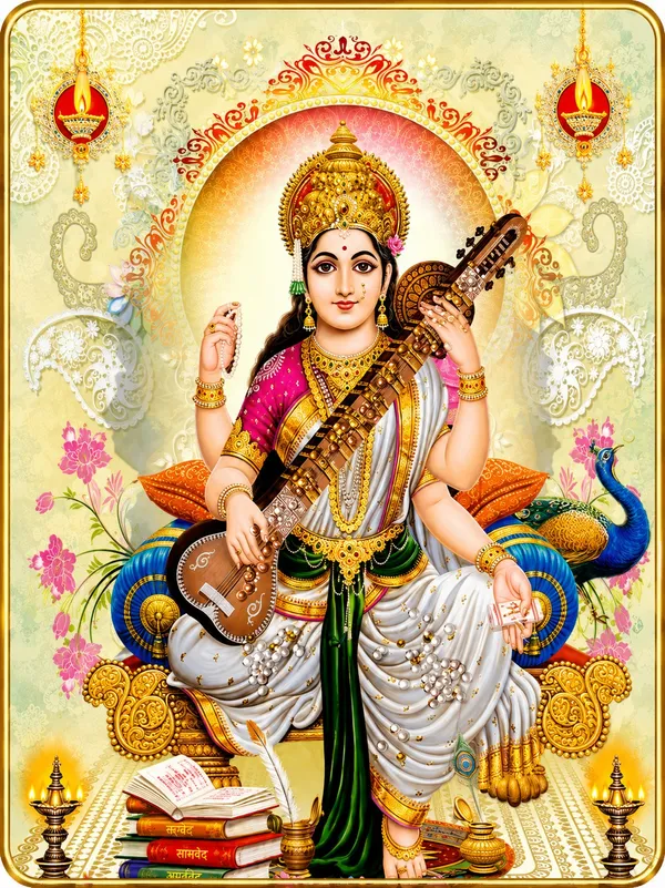 Maa_Saraswati_Veena_Painting