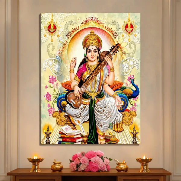 Maa_Saraswati_Veena_Painting