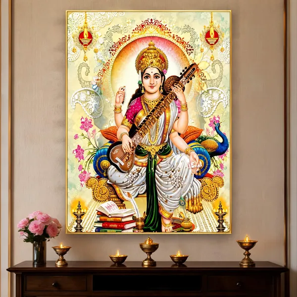 Maa_Saraswati_Veena_Painting