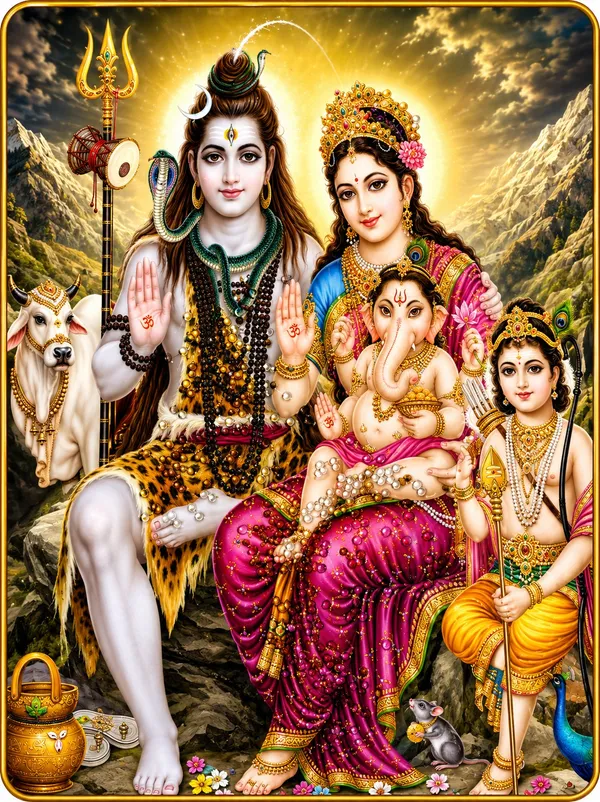 Shiv_Parivar_Kailash_Painting