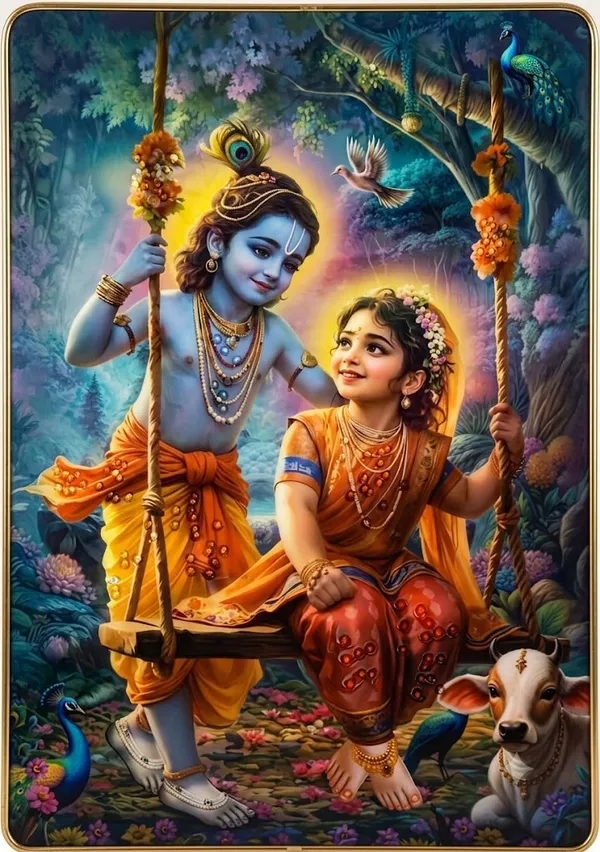 Bal_Krishna_Radha_Jhula_Painting