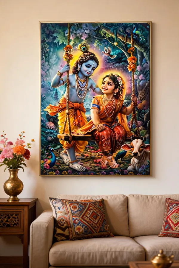 Bal_Krishna_Radha_Jhula_Painting
