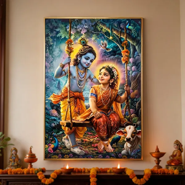 Bal_Krishna_Radha_Jhula_Painting