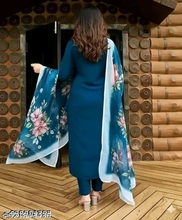 Teal_Embroidered_Straight_Kurta_Set_for_Women