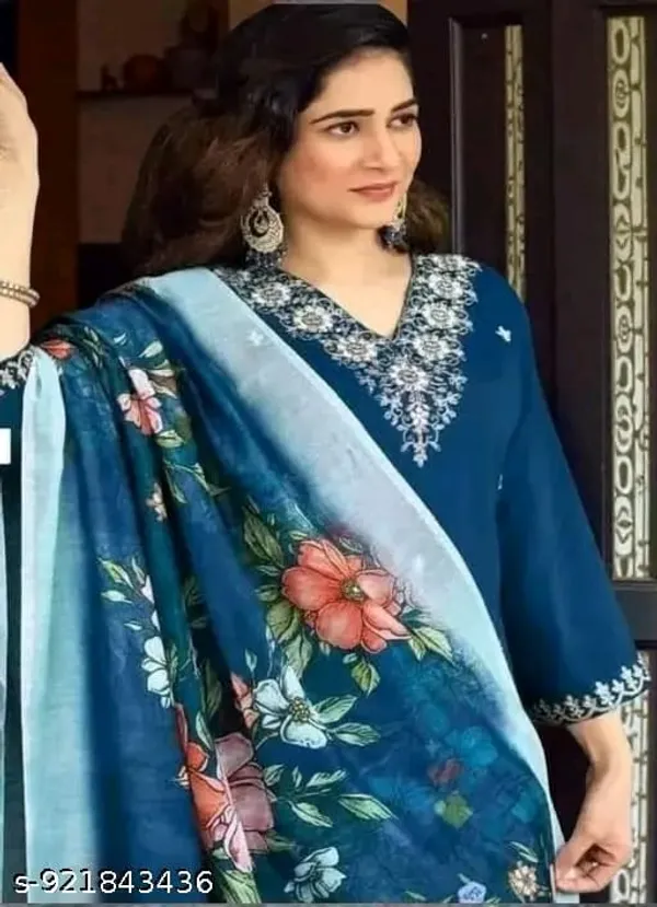 Teal_Embroidered_Straight_Kurta_Set_for_Women