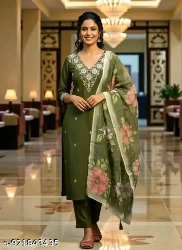 Olive_Green_Embroidered_Kurta_Set_for_Women