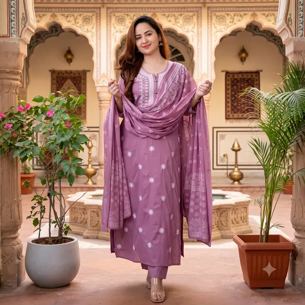 Purple_Rayon_Slub_Embroidered_Kurta_Set_For_Women