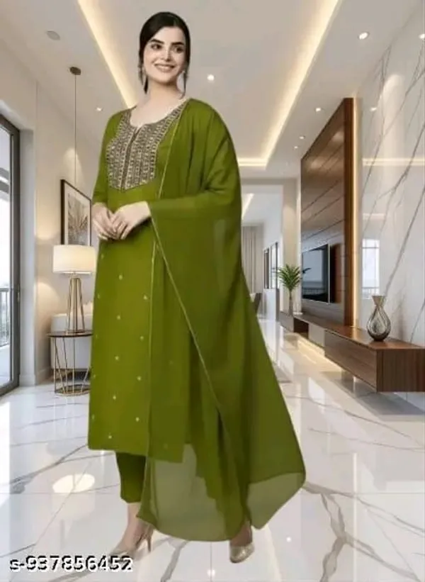 Green_Embroidered_Straight_Kurta_Set_for_Women