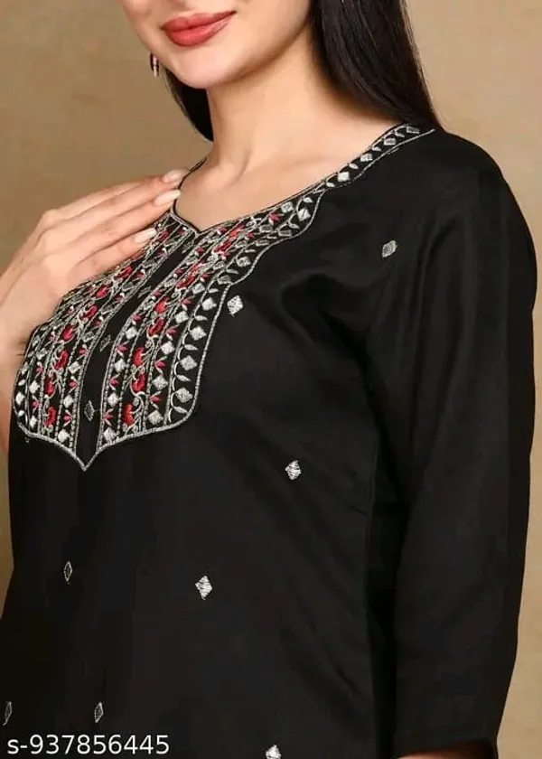 Black_Embroidered_Kurta_Set_for_Women
