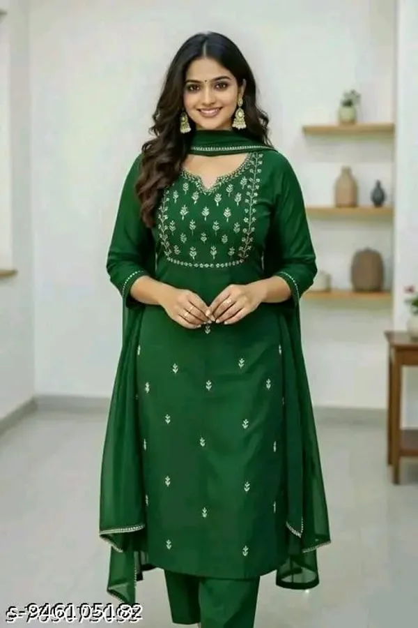 Green_Embroidered_Straight_Kurta_Set_for_Women