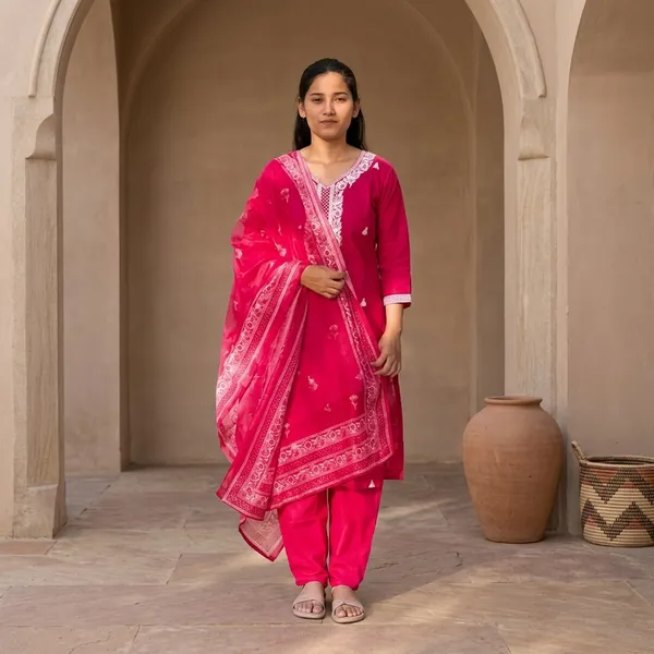Pink_Rayon_Slub_Printed_Kurta_Set_For_Women