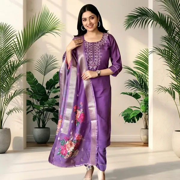 Purple_Rayon_Slub_Embroidered_Kurta_Set_With_Dupatta_For_Women
