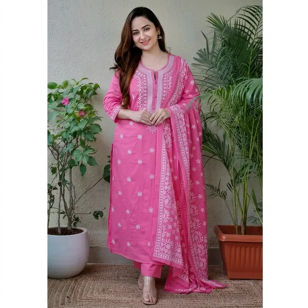 Pink_Rayon_Slub_Embroidered_Kurta_Set_For_Women