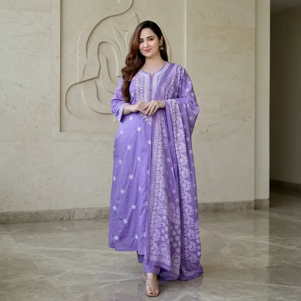 Lavender_Rayon_Slub_Embroidered_Kurta_Set_For_Women
