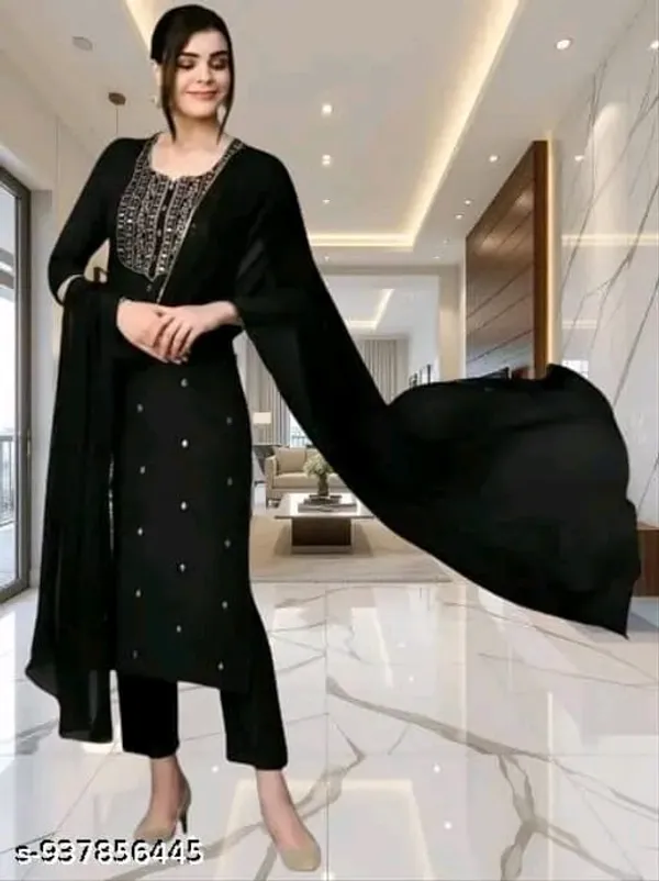Black_Embroidered_Kurta_Set_for_Women