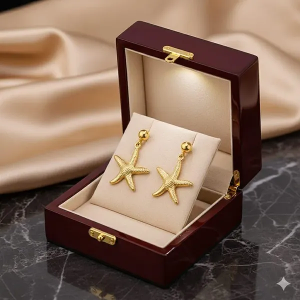 Gold_Plated_Stainless_Steel__Star_Themed_Drop_Earrings