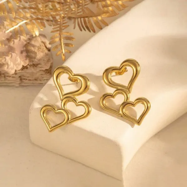 Gold_Plated_Stainless_Steel_Heart_Themed_Stud_Earrings