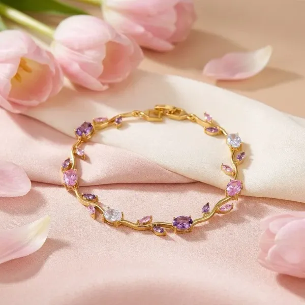 Gold_Plated_Multicolor_Stones_Studded_Tulip_Bracelet