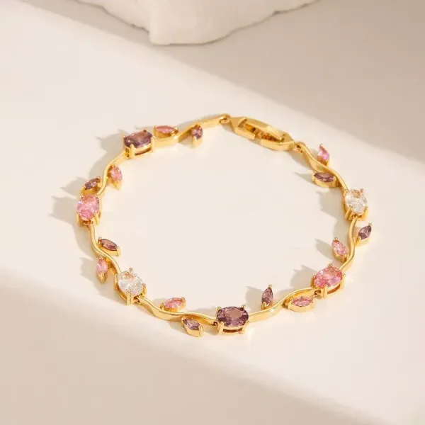 Gold_Plated_Multicolor_Stones_Studded_Tulip_Bracelet