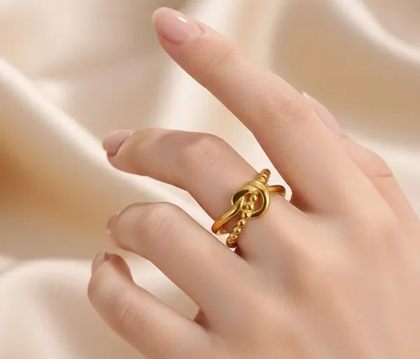 Gold_Plated__Stainless_Steel_Contemporary_Adjustable_Finger_Ring