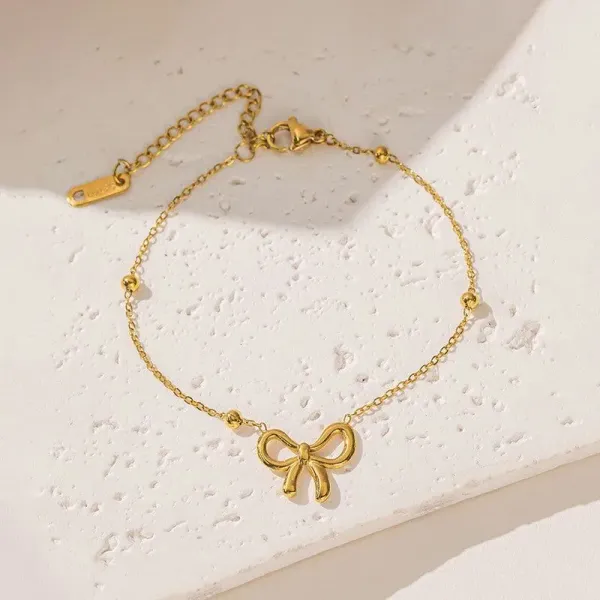 Gold_Plated_Stainless_Steel_Bow_Themed_Wraparound_Bracelet