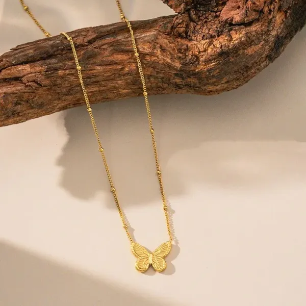 Gold_Plated_Stainless_Steel_Butterfly_Themed_Pendant