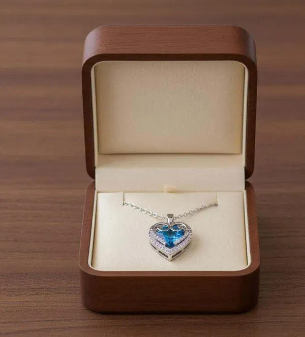 Gold_Plated__Stainless_Steel_Heart_Themed_Blue_Pendant