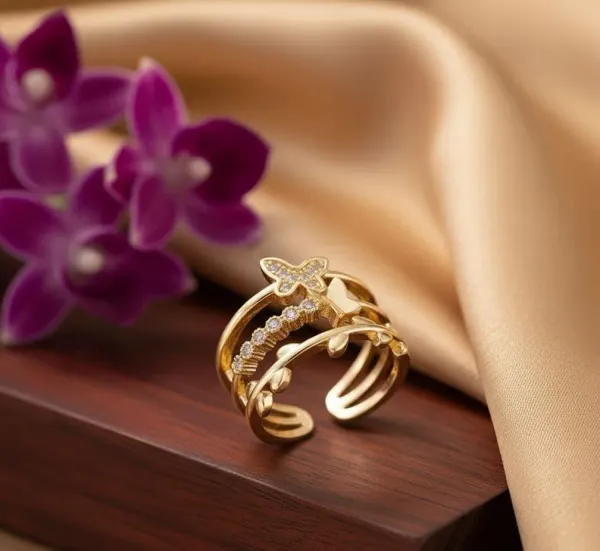 Gold_Plated__Stainless_Steel_Butterfly_Themed_Adjustable_Finger_Ring