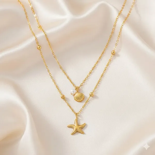 Gold_Plated__Stainless_Steel_Star_Themed_Necklace