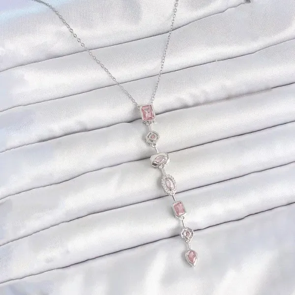 Silver_Plated_Pink_Spectrum_Chunky_Cz_Pendant