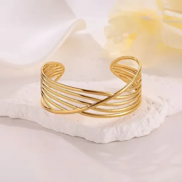 Gold_Stainless_Steel_Contemporary_Cuff_Bracelet