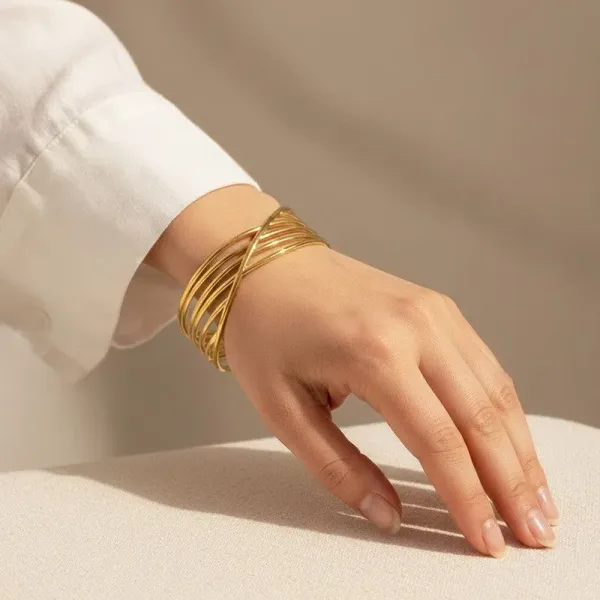 Gold_Stainless_Steel_Contemporary_Cuff_Bracelet