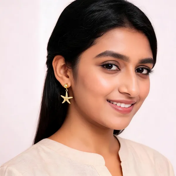 Gold_Plated_Stainless_Steel_Star_Drop_Earrings_For_Women